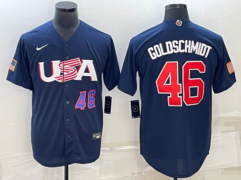 Men 2023 World Cub USA #46 Goldschmidt Blue Nike MLB Jersey4